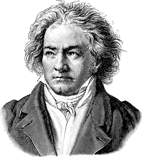 чернобяло изображение на Бетовен