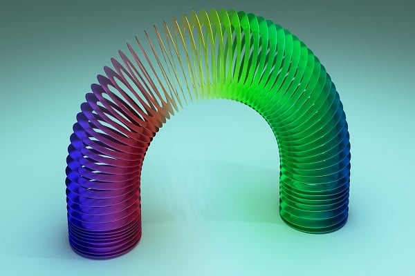 Детска играчка за разтягане - цветна спирала 