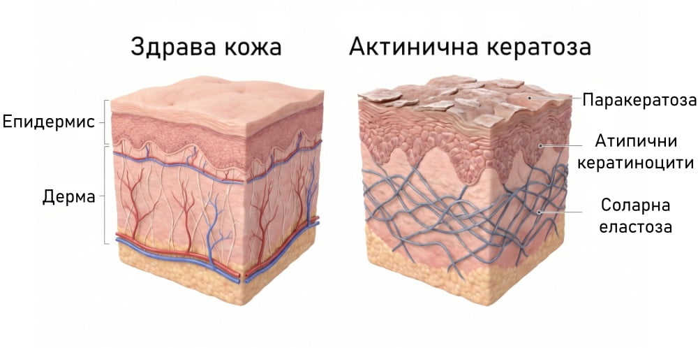 Здрава кожа и актинична кератоза Здрава кожа и актинична кератоза