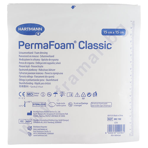 ХАРТМАН PERMAFOAM CLASSIC СТЕРИЛНА ПЕНЕСТА ПРЕВРЪЗКА 15 см/15 см * 1