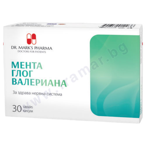 МЕНТА, ГЛОГ, ВАЛЕРИАНА капсули * 30