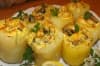 Картофени купички с морски продукти, сметанов сос с вино и кашкавал