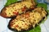 Пълнени патладжани с кускус, домати и кашкавал