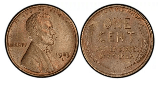 Меден цент с Линкълн и пшеница (1943-S). Цена: 185 000 $, но е продадена за 1 000 000 $ през 2012г. През 1943 г. са сечени монети от стомана с цинково покритие. По грешка малка серия са били направени от мед и пуснати в употреба в Сан Франциско.