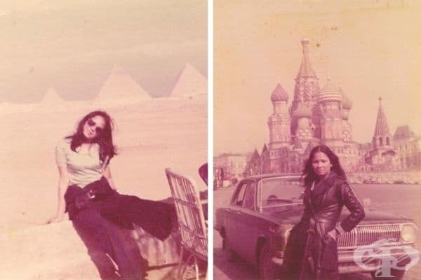 "Моята готина майка беше запален пътешественик.", Кайро и Москва, 1975.