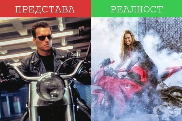 Велосипедисти - Вдясно: Лесли Портърфийлд поставя световен рекорд за ускоряване с мотоциклет 374.208 км/ч.