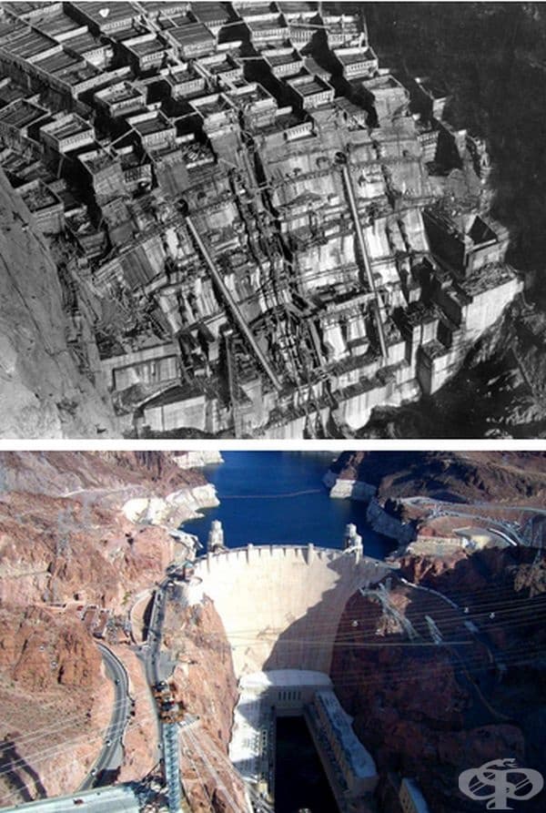 Стената на язовир Хувър, Невада, САЩ. Строителство: 1931-1936 г