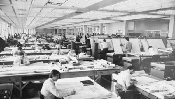 15 невероятни ретро снимки показват как са работили хората преди AutoCAD