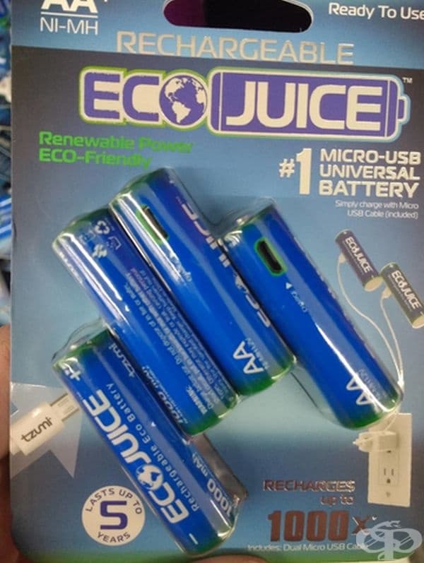 Тези батерии имат micro-USB за презареждане.