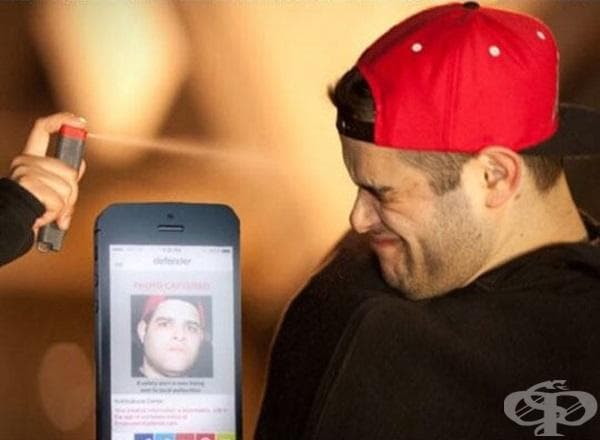 Спрей за защита, който прави снимка на този, който ви напада