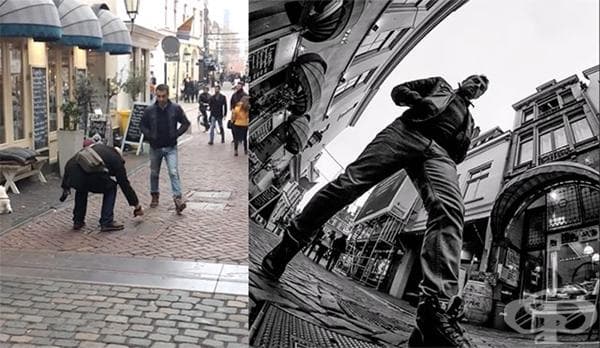Фотограф снима хората отдолу и ги превръща в "гиганти"