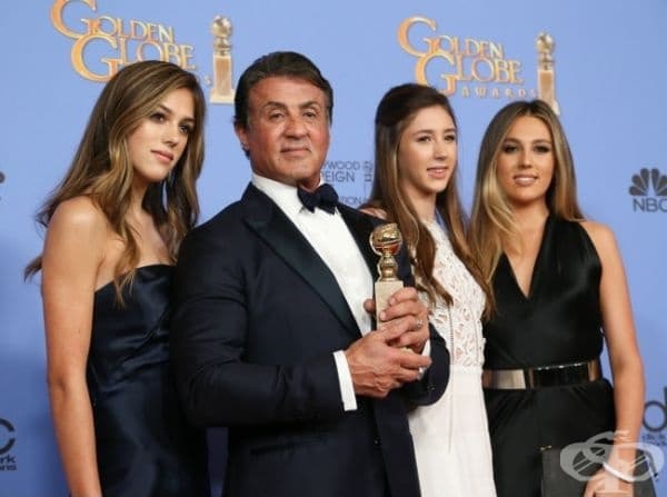 Силвестър Сталоун и неговите дъщери - Ситин, София и Скарлет Сталоун