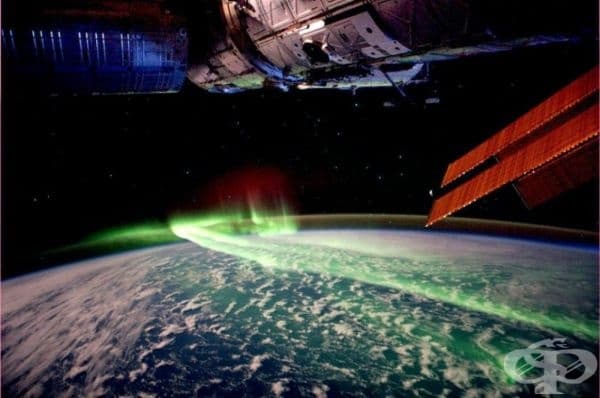Северното сияние, наблюдавано от космоса.