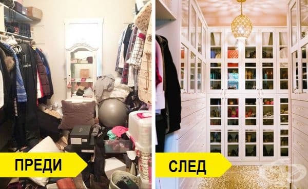 Трудно е да се повярва, че това е същото помещение. Благодарение на такива уютни врати, сега всичко си има собствено пространство, което прилича повече на хладно шоурум, отколкото на килер.