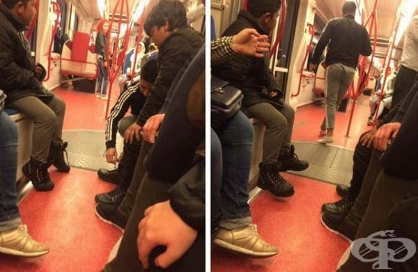 Един мъж видя босо момче в автобуса и му подари обувките си.