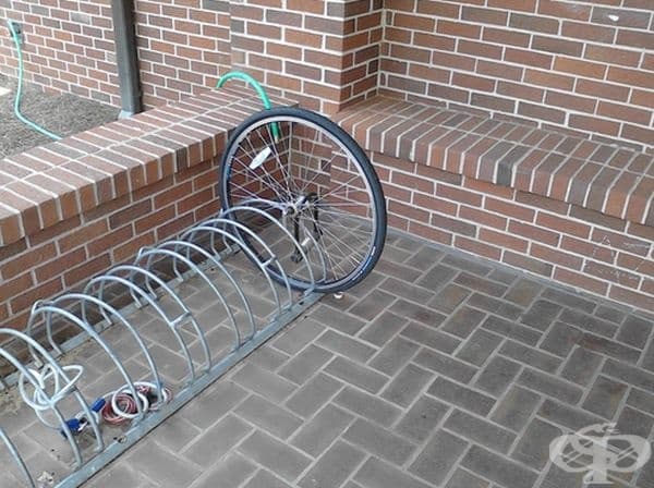 Това е останало от откраднат велосипед.