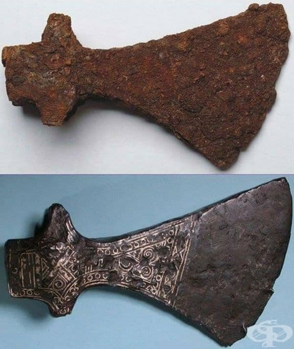 Реставрация на викинг брадва .
