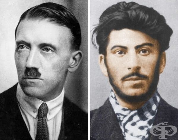 Тук може да видите 34-годишният Хитлер и 24-годишният Сталин. Първоначално Хитлер, подобно на Сталин, е имал обемни мустаци. Казват, че те прикриват грозния белег на устата му. В последствие Хитлер трябва да ги премахне, защото не може да носи противогаз