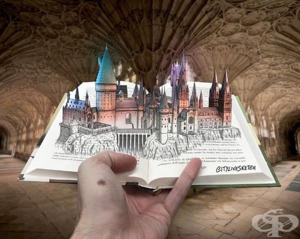 30 снимки на забележителности, съчетаващи реалност и рисунка