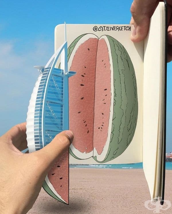 "Винаги предпочитам да използвам собствените си снимки. Благодарение на CityLiveSketch посетих много места в Италия и Европа. Надявам се, че ще продължа да работя по този проект в продължение на години".