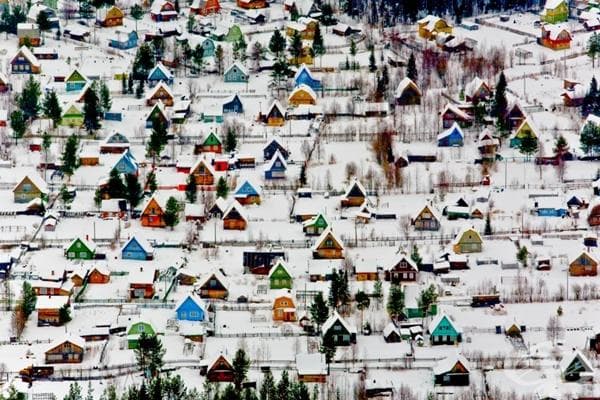 Курортно селище в близост до Архангелск, Русия.