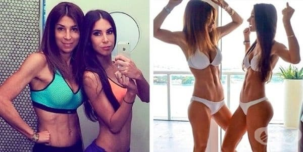 Блогърът в Instagram Джен Селтер с майка си Джил. Майката е отляво, а дъщерята отдясно.