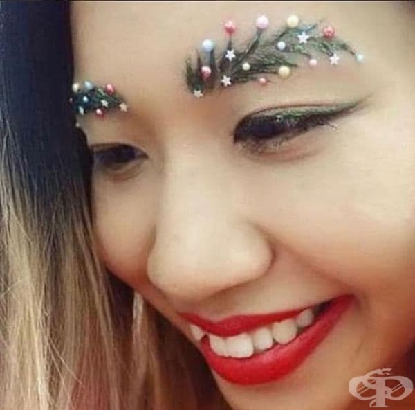 Коледни вежди в духа на зимните празници