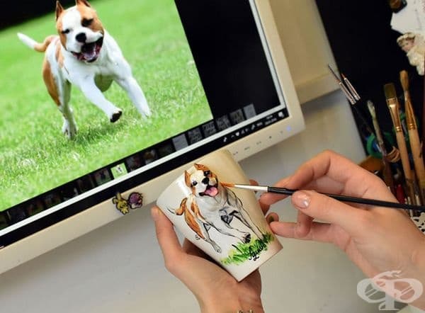 20 ръчни 3D скулптури на домашни любимци върху чаши