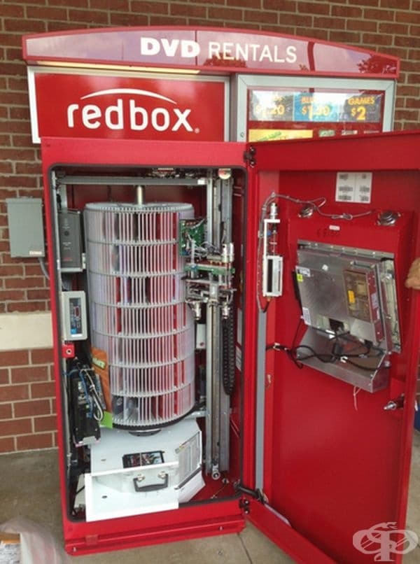 Машина Redbox отвътре.