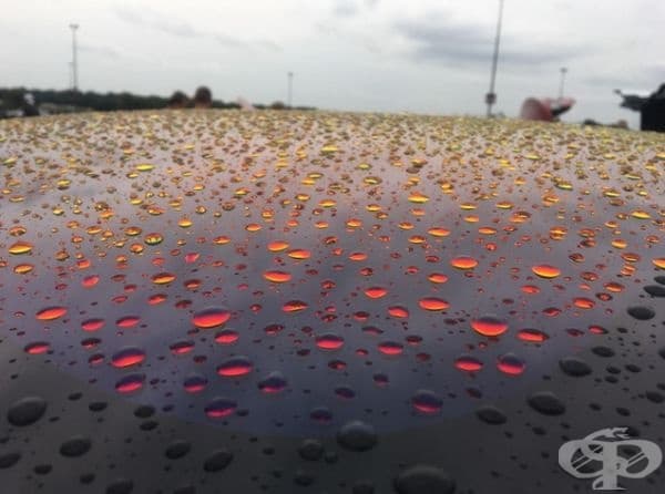 Водни капчици на покрив.