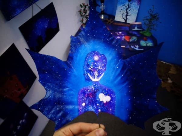 Есенно изкуство с паднали листа