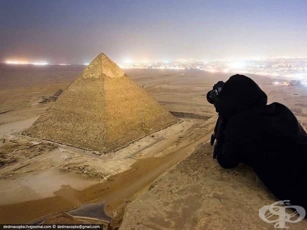 Руски фотографи наскоро привлякоха вниманието, улавяйки тези незаконни фотографии на Голямата пирамида в Египет.