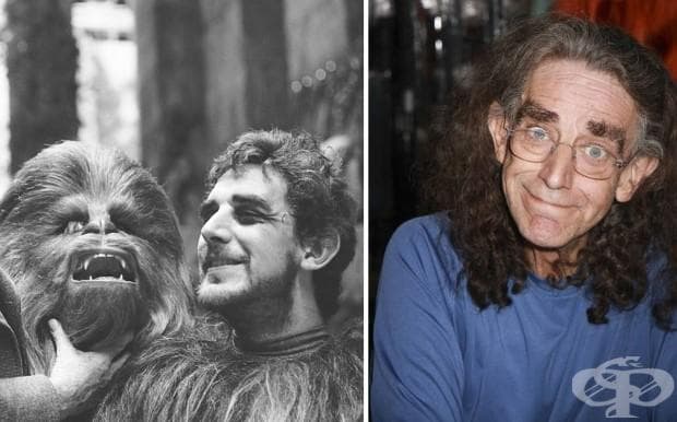 Питър Мейхю (Чубака) 1977 г. и 2015 г.