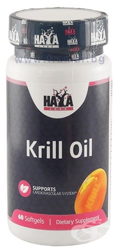 ХАЯ ЛАБС КРИЛ ОЙЛ капсули 500 мг * 60 (HAYA LABS KRILL OIL capsules 500 ...