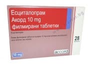 ЕСЦИТАЛОПРАМ таблетки 10 мг. * 28 ACCORD HEALTHCARE LTD