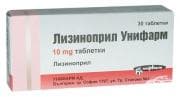 ЛИЗИНОПРИЛ таблетки 10 мг. * 30 УНИФАРМ