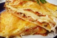 Лазаня със сьомга, спанак и скариди