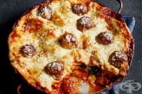 Лазаня със спанак, три вида сирене и цели кюфтенца