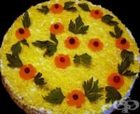 Салата с месо, гъби и кашкавал