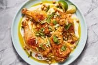 Пилешки бутчета с кисело мляко и джинджифил