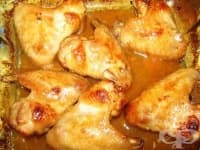 Пилешки крилца с мед, лимон и джинджифил