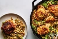 Пилешко с паста орзо и фенел