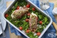 Пилешки гърди с Парма шунка и спаначена гарнитура