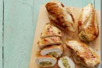 Пълнени пилешки гърди с артишок и бадеми