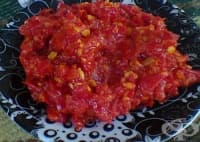 Разядка от люти чушки с домати и чесън