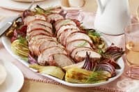 Свинско бонфиле в прошуто с фенел и лук