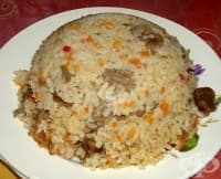 Свинско с ориз, зеленчуци и чесън