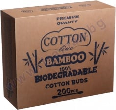 ТУПФИ COTTON LINE БИОРАЗГРАДИМИ БАМБУК * 200 КАРТОНЕНА КУТИЯ