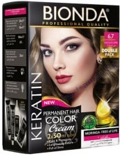 БИОНДА БОЯ ЗА КОСА PROFESSIONAL DOUBLE 6.7 ШОКОЛАДОВО КАФЕ