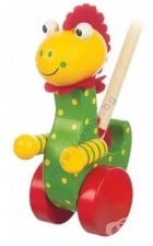 ДЪРВЕНА БУТАЛКА ВЕСЕЛ ДИНОЗАВЪР ORANGE TREE TOYS